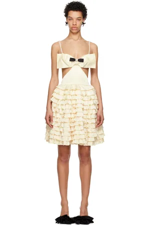 Shushu/Tong Yellow Mercerized Cutout Minidress
