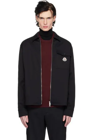 Moncler Black Cotton Gabardine Zip-Up Jacket
