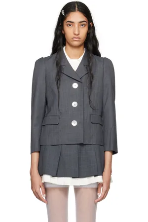Shushu/Tong Gray Decorative Button Blazer