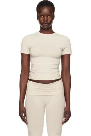 SKIMS Beige Cotton Jersey T-shirt