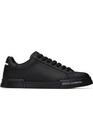 Dolce & Gabbana Black Calfskin Nappa Portofino Sneakers