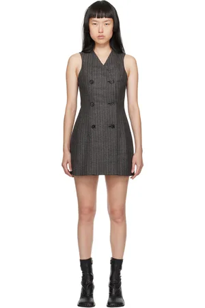 Stella McCartney Gray Double-Breasted Midi Dress