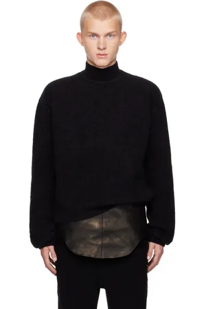 Rick Owens Black Porterville Alpaca Knit Turtleneck