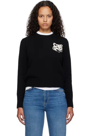 Maison Kitsuné Black Fox Head Intarsia Comfort Sweater