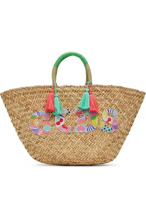 GCDS Kids Beige Logo Tote