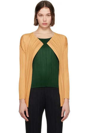 PLEATS PLEASE ISSEY MIYAKE Orange Mellow Pleats Cardigan