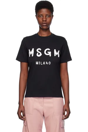 Msgm Black Solid Color T-Shirt