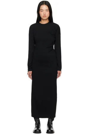 Totême Black Twisted Jersey Midi Dress