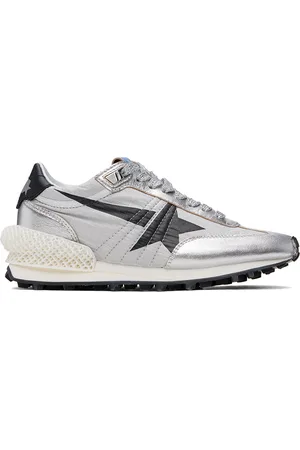 Golden Goose Silver & Black Marathon Sneakers