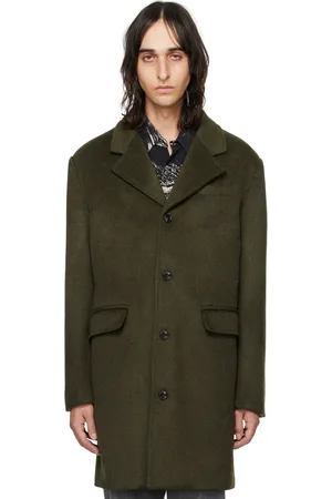 HAN Kjøbenhavn Khaki Single Breasted Coat