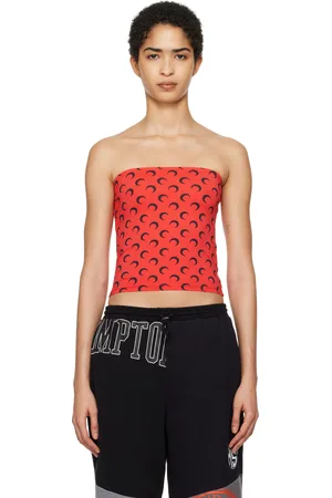 Marine Serre Red Moon Printed Jersey Second Skin Tank Top