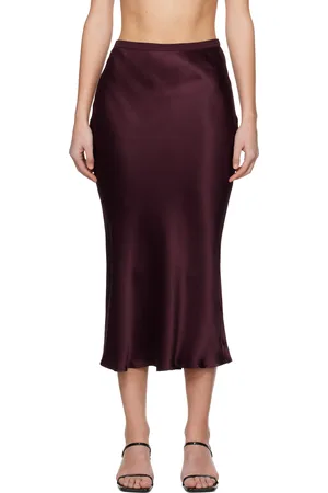 ANINE BING Bar Silk Midi Skirt