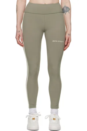 Palm Angels Green Striped Leggings