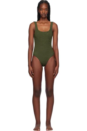Hunza G Khaki Square Neck Swimsuit