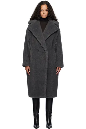 Max Mara Gray Teddy1 Faux-Fur Coat