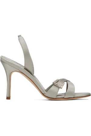 Manolo Blahnik Gray Ramisli Heeled Sandals