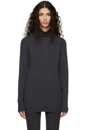 Totême Gray Pinched Seam Turtleneck