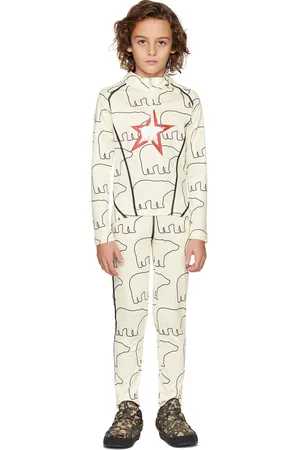 Perfect Moment Kids Off-White Polar Bear Thermal Long Sleeve T-Shirt