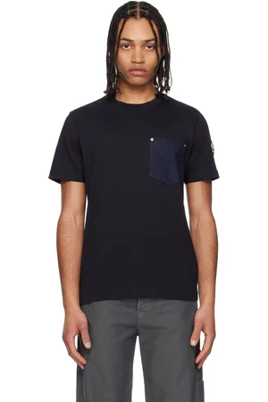 Moncler Navy Cotton & Denim Pocket T-shirt