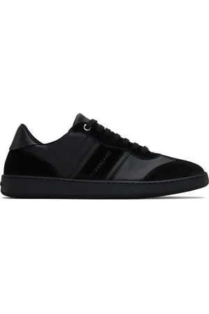 Salvatore Ferragamo Black Low Top Signature Sneakers