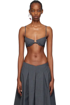 Shushu/Tong Gray Bow-Tie Bra