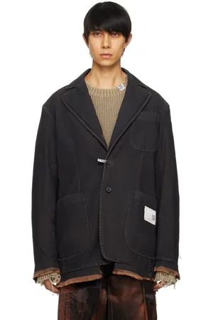 Maison Mihara Yasuhiro Frayed Denim Blazer