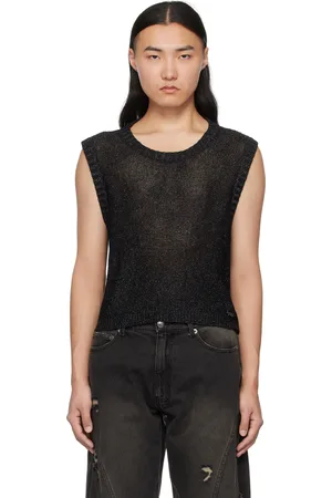 lesugiatelier Black Glitter Net Vest
