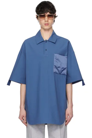 J.W.Anderson Blue Quilted Pocket Polo