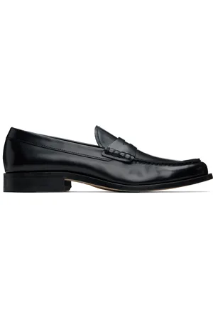 HUGO BOSS Black Polished Leather Loafers