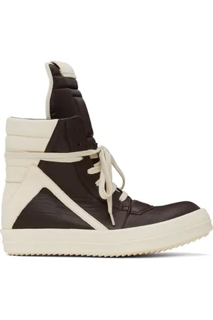 Rick Owens Brown & Off-White Hollywood Geobasket Sneakers