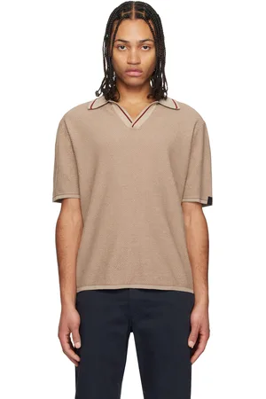 RAG&BONE Taupe Harvey Jonny Collar Polo