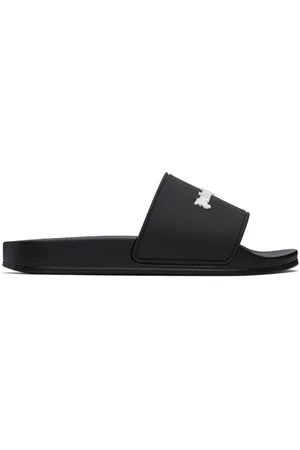 Palm Angels Black Classic Logo Pool Slides