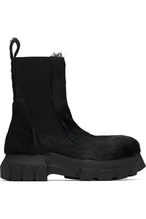 Rick Owens Black Porterville Beatle Bozo Tractor Chelsea Boots