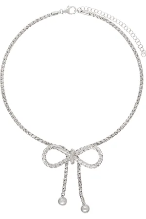 BLUMARINE Silver Bow Choker