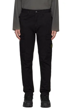 Stone Island Black Supima Cotton Twill Stretch-TC Cargo Pants