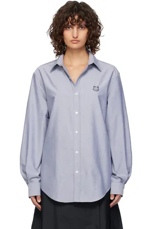 Maison Kitsuné Blue Contour Fox Head Skate Shirt