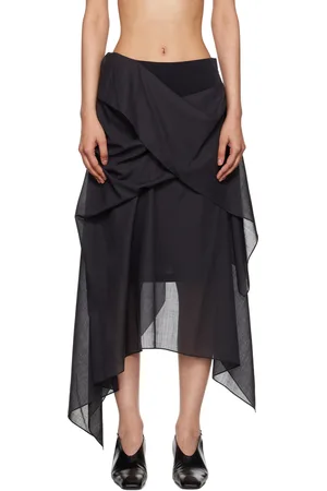 Issey Miyake Black Over The Body Midi Skirt