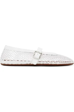 Alaïa White Fishnet Ballerina Flats