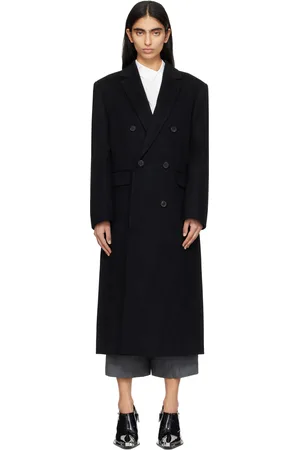 JUUN.J Black Double Breasted Maxi Coat