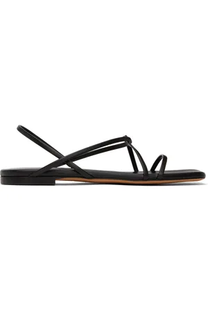 Proenza Schouler Black Square Strappy Flat Sandals