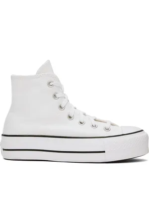 Converse White Chuck Taylor All Star Canvas Platform High Top Sneakers