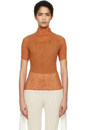 Issey Miyake Orange Chiffon Twist 3 T-shirt