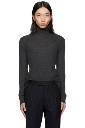 Tom Ford Gray Wool & Silk Turtleneck