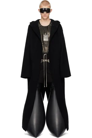 Rick Owens Black Porterville Hooded Robe Long Coat