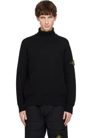 Stone Island Black 505A2 Winter Cotton Turtleneck