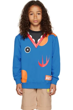 GCDS Kids Blue Shark Sweatshirt