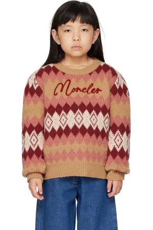 Moncler Kids Pink & Beige Jacquard Sweater