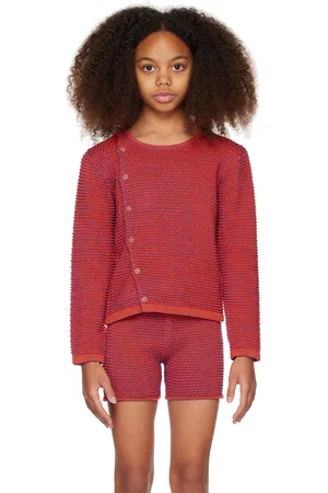 ECKHAUS LATTA SSENSE Exclusive Kids Red Field Snap Cardigan
