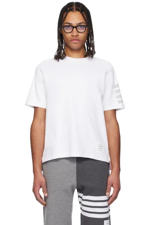 Thom Browne White Milano Cotton 4-Bar T-shirt