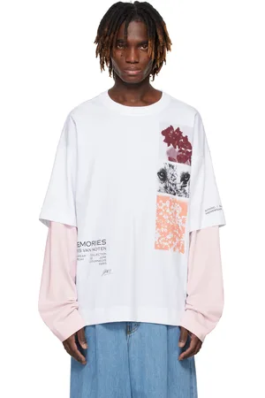 DRIES VAN NOTEN White Long Sleeve Show T-shirt